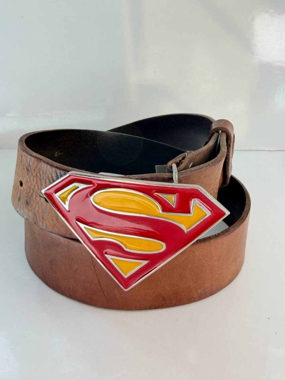 Fossil Vintage Leather Belt – Size ~36–38 – Distressed Finish